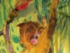 Affe mit fackel 200x100cm