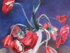 Tulpen vor Blau  70x70 cm