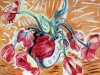 Tulpen vor Orange  40x60-cm