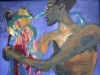 Mann mit Schlange 140x110-cm