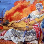 Satyr und Apoll vor Bagdad 190x230 cm